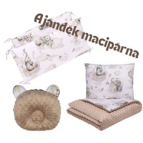   3 részes Minky Babaágynemű, Elefánt + Ajándék macipárna