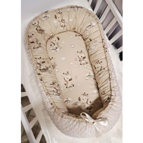 Babafészek Minky-Pamut Barna Zsiráfos