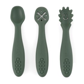   Petite&Mars Szilikon Tanuló Kanálszett Take&Match Misty Green 6m+