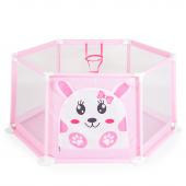 Moni Toys Labdamedence 50db színes labdával 146x65,5cm - Rózsaszín - Nyuszi 