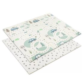   Lorelli Összehajtható 2 oldalas thermo játszószőnyeg 180x200cm - Blue Funny city & stars 