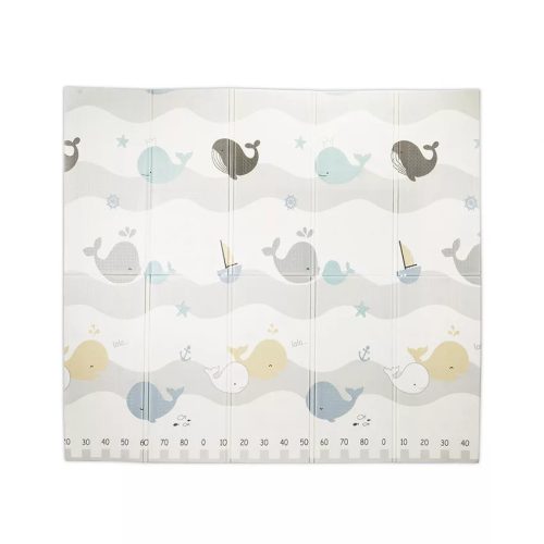 Lorelli Összehajtható 2 oldalas thermo játszószőnyeg 180x200cm - Grey Waves & stars 