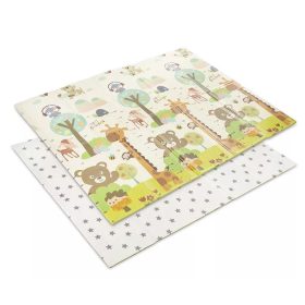   Lorelli Összehajtható 2 oldalas thermo játszószőnyeg 180x200cm - Green Best friends & stars 