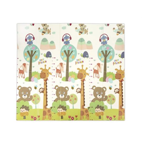 Lorelli Összehajtható 2 oldalas thermo játszószőnyeg 180x200cm - Green Best friends & stars 