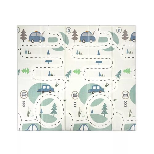 Lorelli Összehajtható 2 oldalas thermo játszószőnyeg 180x200cm - Blue Funny city & stars 