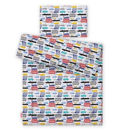 2 részes Babaágynemű- Színes  Autós