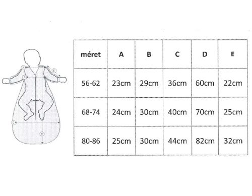 Átmeneti 2rétegű Pamut Hálózsák 62-68 Beni süni