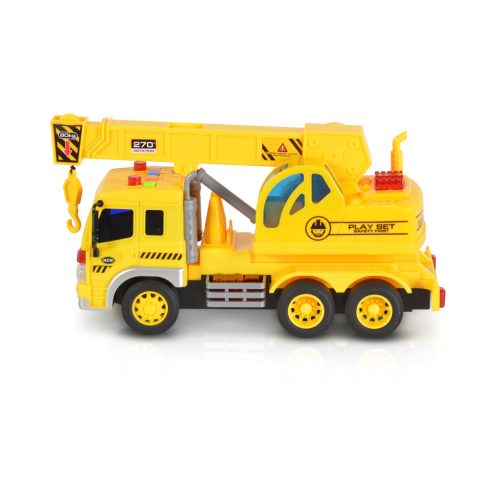 KISAUTÓ darus teherkocsi CITY 1:16 SÁRGA,fénnyel és hangeffekttel