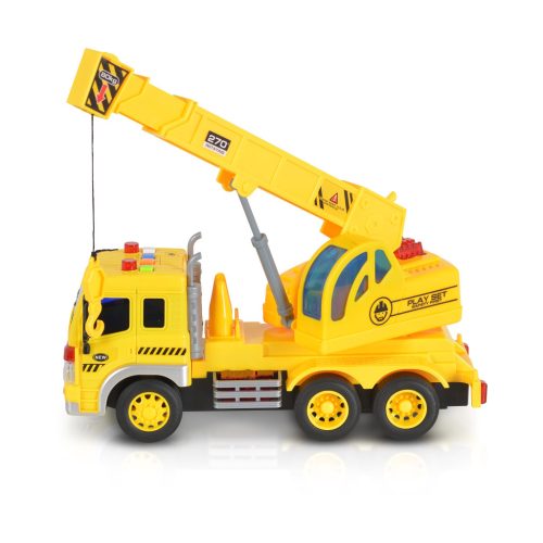 KISAUTÓ darus teherkocsi CITY 1:16 SÁRGA,fénnyel és hangeffekttel