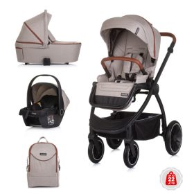   Chipolino Prestige 3az1-ben multifunkciós babakocsi - Tiramisu