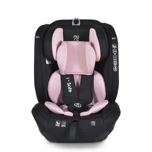 ISAFE autósülés ISIZE és ISOFIX ülésemelővé alakítható 76-150cm Rózsaszín