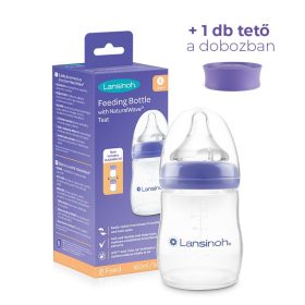   Lansinoh Cumisüveg lassú folyású etetőcumival + fedéllel, 160 ml