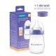 Lansinoh Cumisüveg lassú folyású etetőcumival + fedéllel, 160 ml