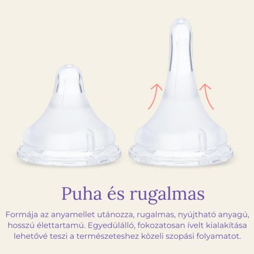 Lansinoh 2 db cumisüveg közepes folyású etetőcumival + 2 db fedéllel, 240 ml