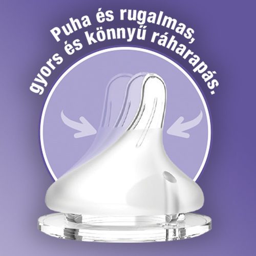 Lansinoh Etetőcumi NaturalWave® természetes hullámvonalú, lassú folyású, XS