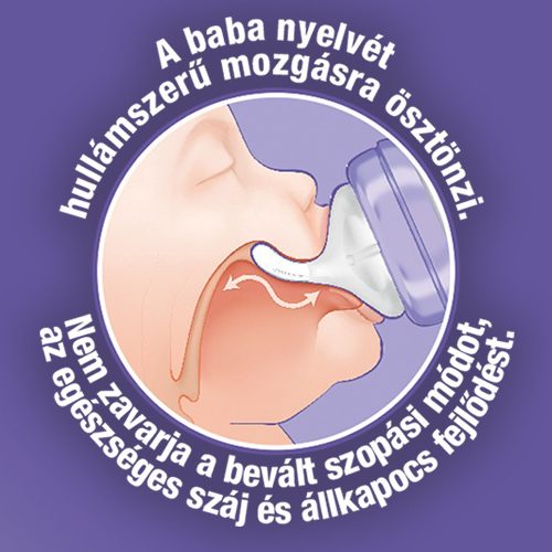 Lansinoh Etetőcumi NaturalWave® természetes hullámvonalú, lassú folyású, XS