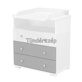  Timba Erik 80-as Pelenkázó szekrény, Komód, Szürke-Fehér 