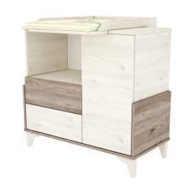   95 Pelenkázó szekrény, komód eltolható feltéttel Kloé, Krém-fűz