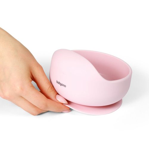 BabyOno tálka szilikon tapadó aljú Rózsaszín