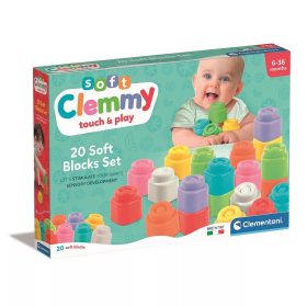 Clementoni Színes Clemmy puha építőkocka szett 20 db-os 