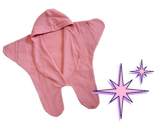 Babacsillag duplagéz/muszlin 56-62 Dusty Rose