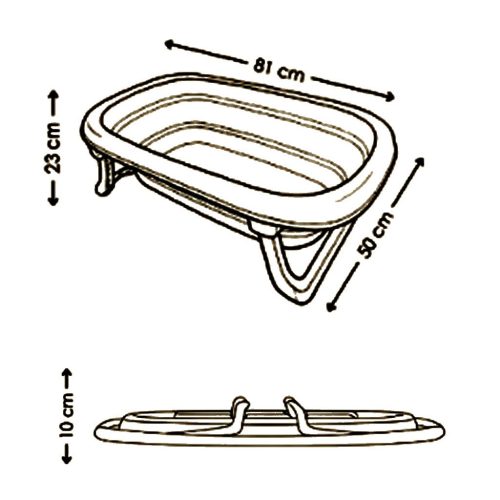 Tega Összecsukható Babakád, Vízhőmérős - Szürke