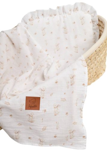 Babatakaró szett, 2 részes, duplagéz/muszlin-goose