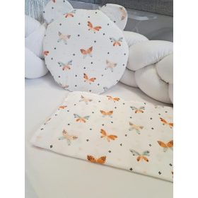 Babatakaró szett, 2 részes, duplagéz/muszlin-Pillangó