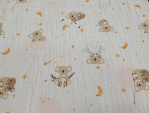 Babatakaró szett, 2 részes, duplagéz/muszlin-Koala