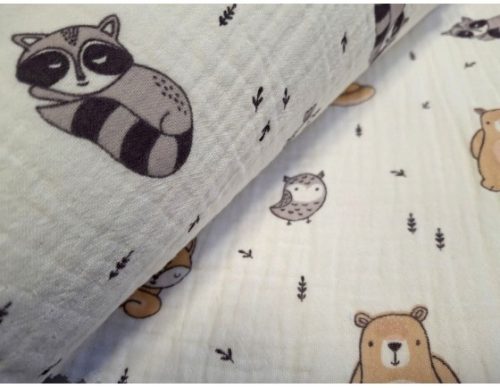 Babatakaró szett, 2 részes, duplagéz/muszlin-Erdei