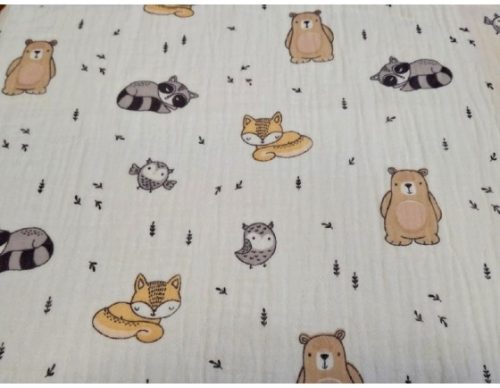 Babatakaró szett, 2 részes, duplagéz/muszlin-Erdei