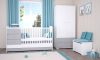 Timba Erik ezüst-fehér bababútorszett játéktárolóval – modern, teljes babaszoba bútorszett 
