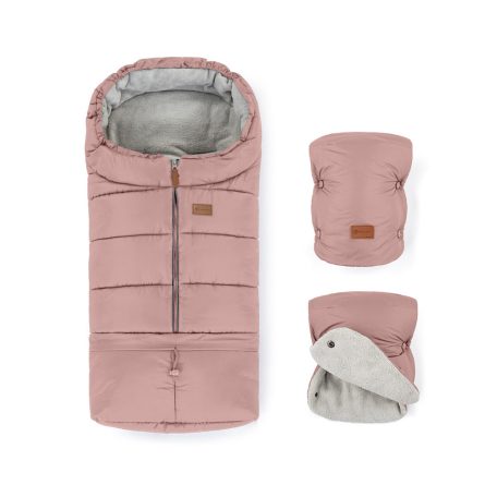 P&M Téli szett Jibot 3in1 bundazsák + kézmelegítő kesztyű Jasie Dusty Pink