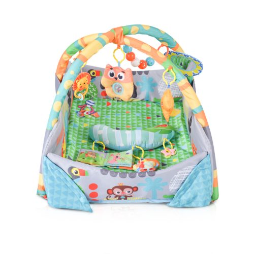 Cangaroo Oasis Játszószőnyeg Leengedhető Oldalfallal, pocakpárna Szafari