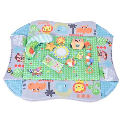 Cangaroo Oasis Játszószőnyeg Leengedhető Oldalfallal, pocakpárna Szafari