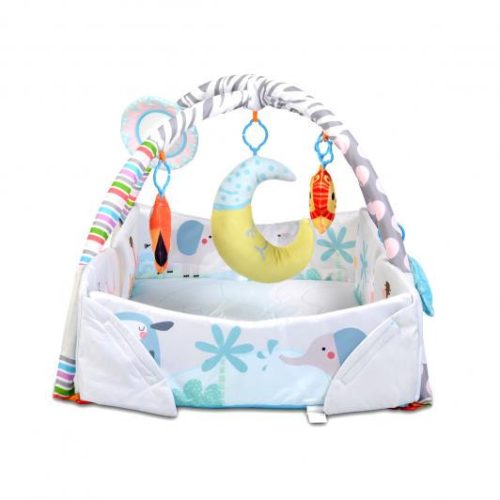Cangaroo Oasis Játszószőnyeg Leengedhető Oldalfallal, pocakpárna Szürke