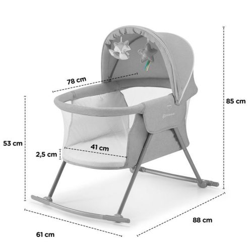 Kinderkraft Bölcső, kiságy Lovi Szürke