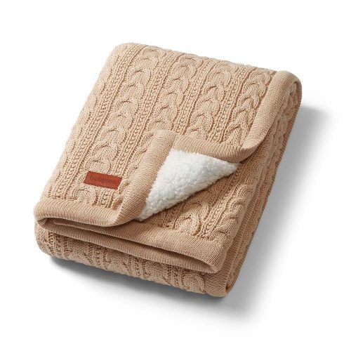 BabyOno takaró pamut/sherpa kötött 75x100cm barna