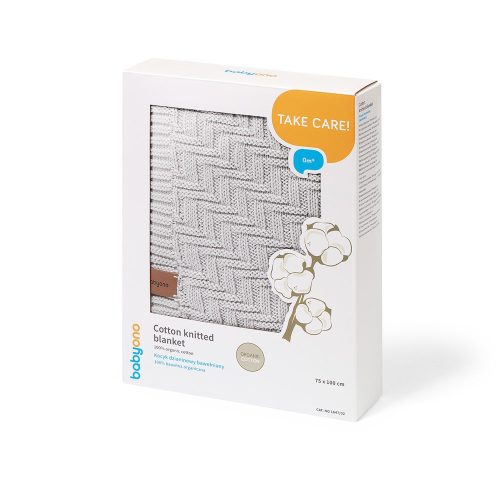 BabyOno takaró organikus pamut kötött 75x100cm szürke