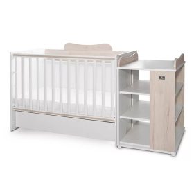 Lorelli Multi Kombi Kiságy White-Light Oak