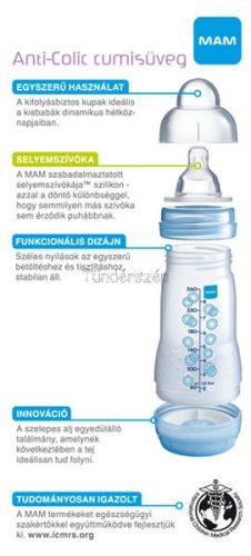 Bézs  Mam Cumisüveg Anti Colic, 260ml,