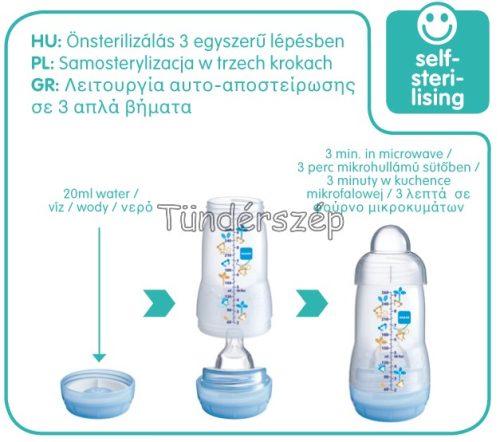 Bézs  Mam Cumisüveg Anti Colic, 260ml,