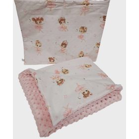 2 részes Minky Babatakaró+párna kétoldalas Balerina