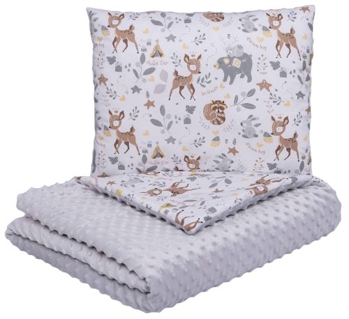 2 részes Minky Babatakaró+párna kétoldalas Őzike