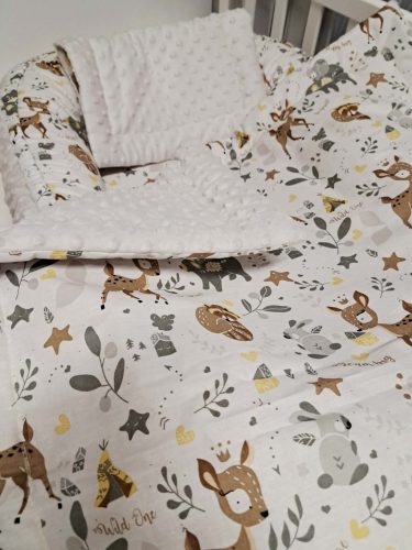 2 részes Minky Babatakaró+párna kétoldalas Őzike