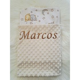 Babatakaró Minky Név hímzéssel!