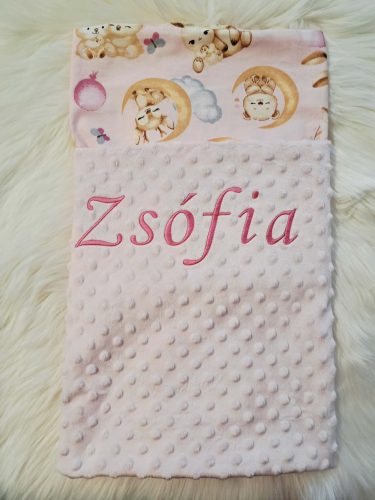 Babatakaró Minky Név hímzéssel!