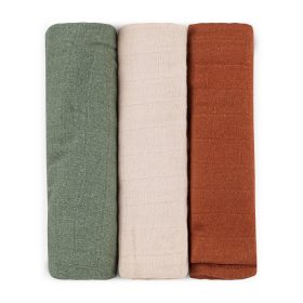   PETITE&MARS Bambusz muszlin pelenka szett 3 db Moussy Earth Tones 68 x 68 cm