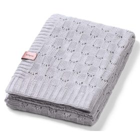 Babyono Kötött Bambusz Puha babatakaró Szürke