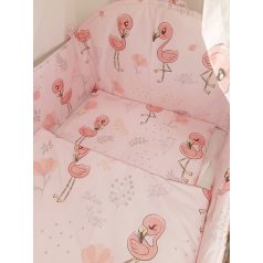3részes Babaágynemű - Rózsaszín Flamingó